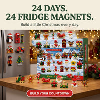 Christmas Fridge Magnet Advent Calendar, 24 Brick Magnets to Build