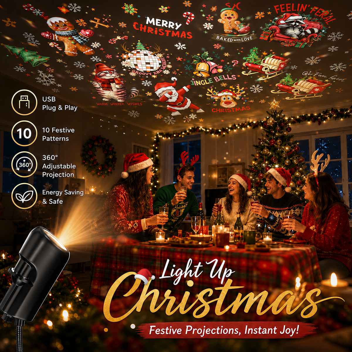 Christmas Light Projector for Home and Yard