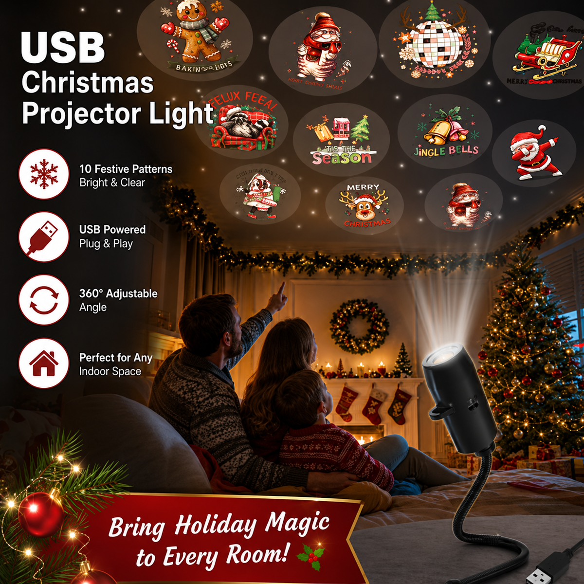 Christmas Light Projector for Home and Yard