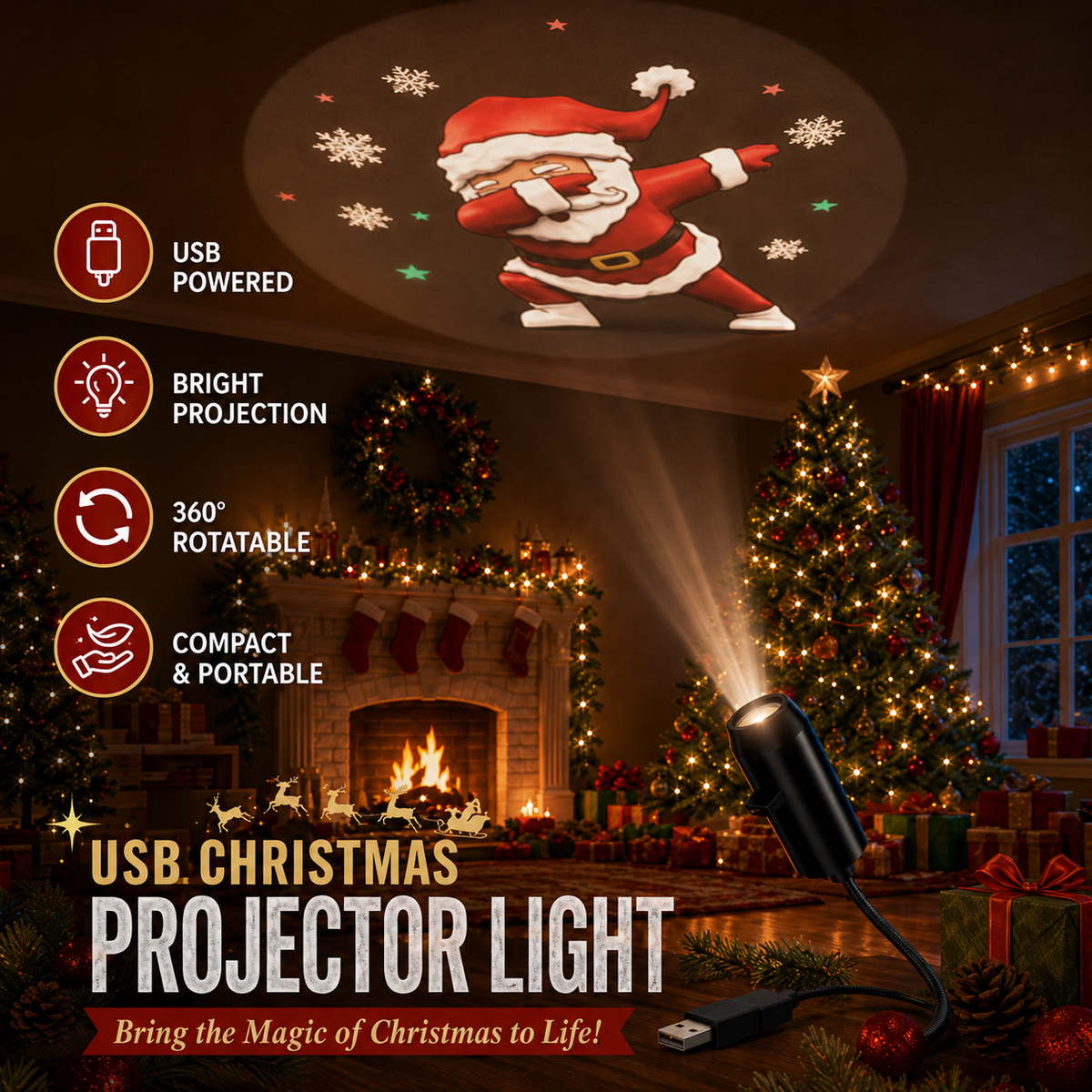 Christmas Light Projector for Home and Yard