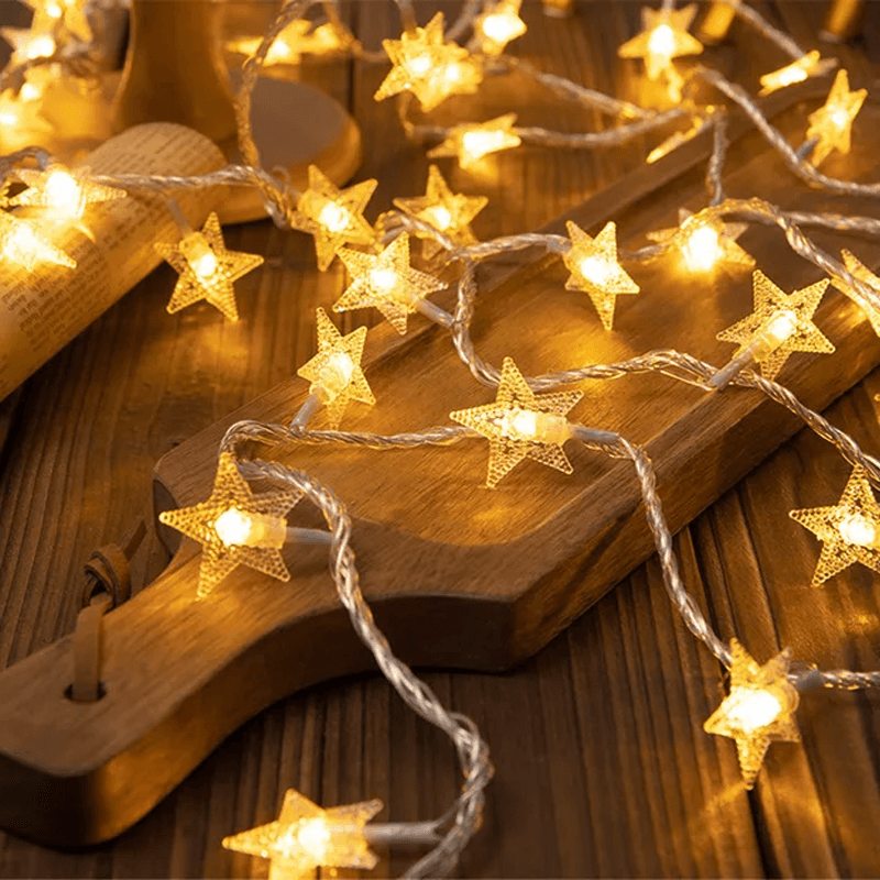 Christmas-Themed LED String Lights, Christmas Fairy Lights - Snowflakes, Reindeer, Star, Christmas Tree