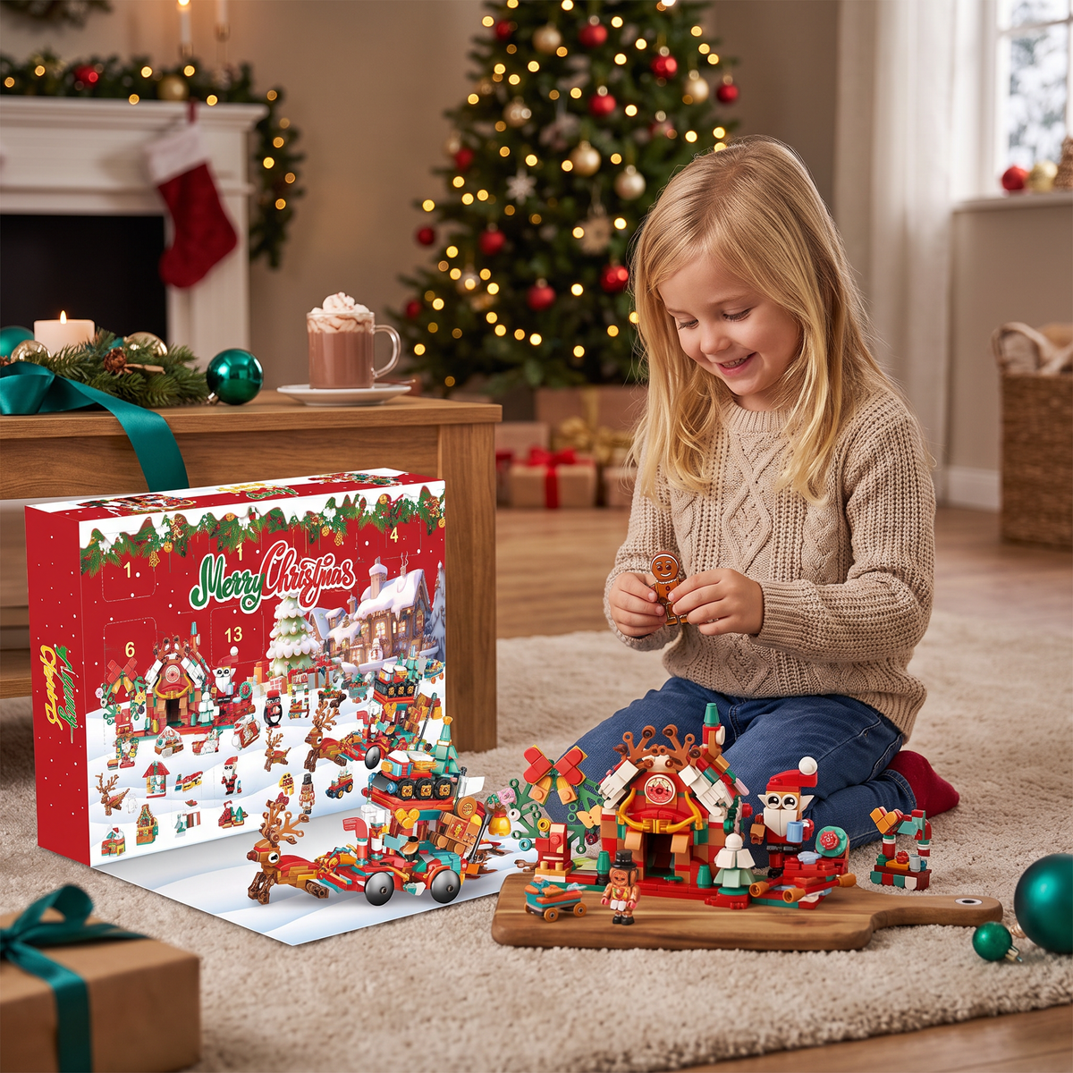 Christmas Village Building Block Advent Calendar – 24 Days Filled with Christmas Joy