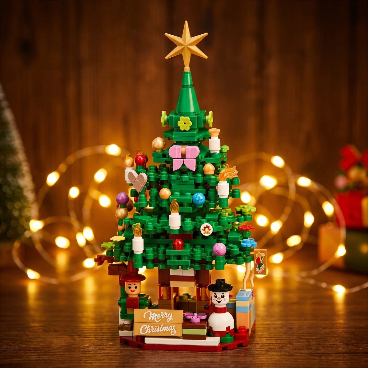 Christmas Village Brick Advent Calendar, 864 Pieces with House, Santa and Tree