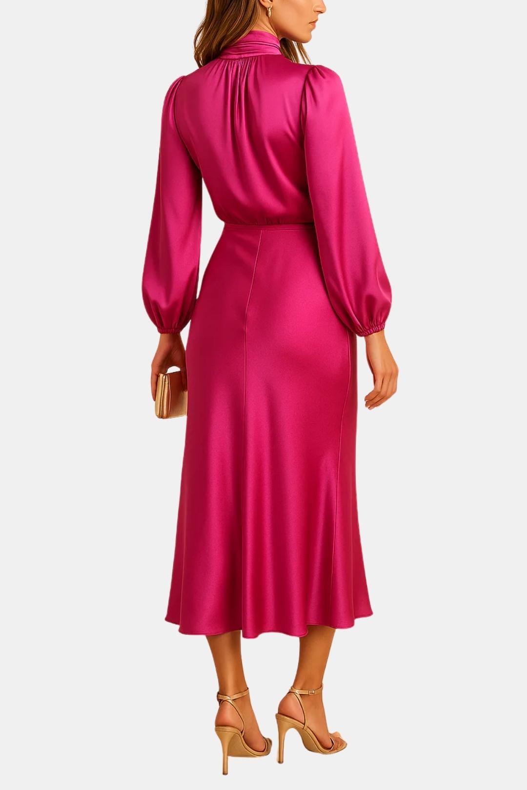 Image of Christy | Women's Long Sleeve A-Line Midi Dress
