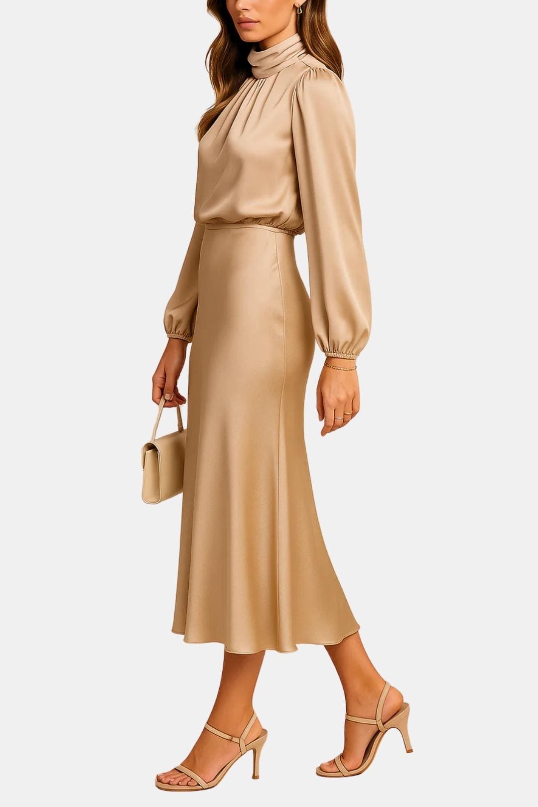 Image of Christy | Women's Long Sleeve A-Line Midi Dress