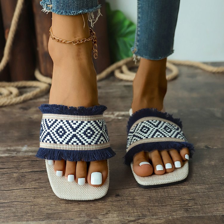 Image of Claire | Women's Fringe Slide Sandals