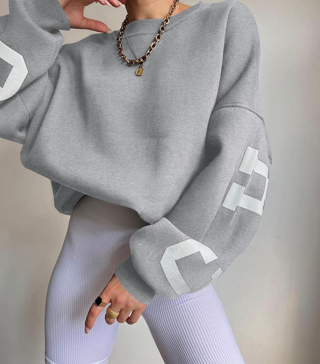 Clara - Oversized Casual Sweatshirt with Original Print