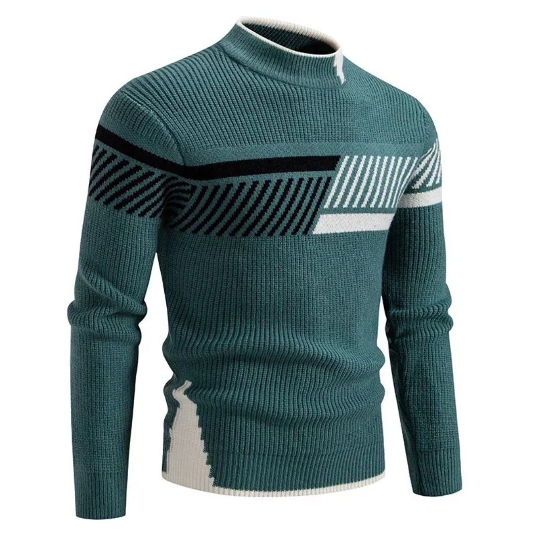Image of Clark | Men's Mock Neck Ribbed Sweater