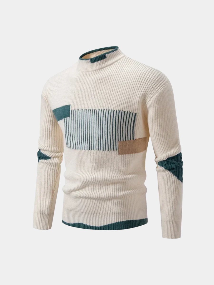 Image of Clark | Men's Mock Neck Ribbed Sweater