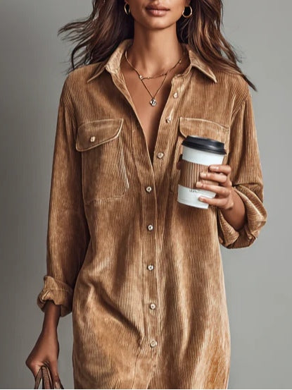 Image of Colleen | Women's Button-Down Midi Shirt Dress