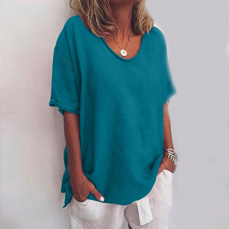 Image of Colleen | Women's Oversized V-Neck Blouse