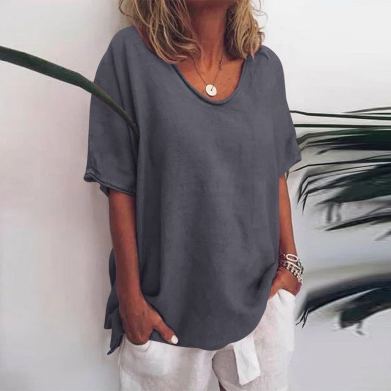 Image of Colleen | Women's Oversized V-Neck Blouse