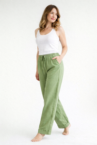 Wearclo | High-Waist Linen Pants - Relaxed Fit