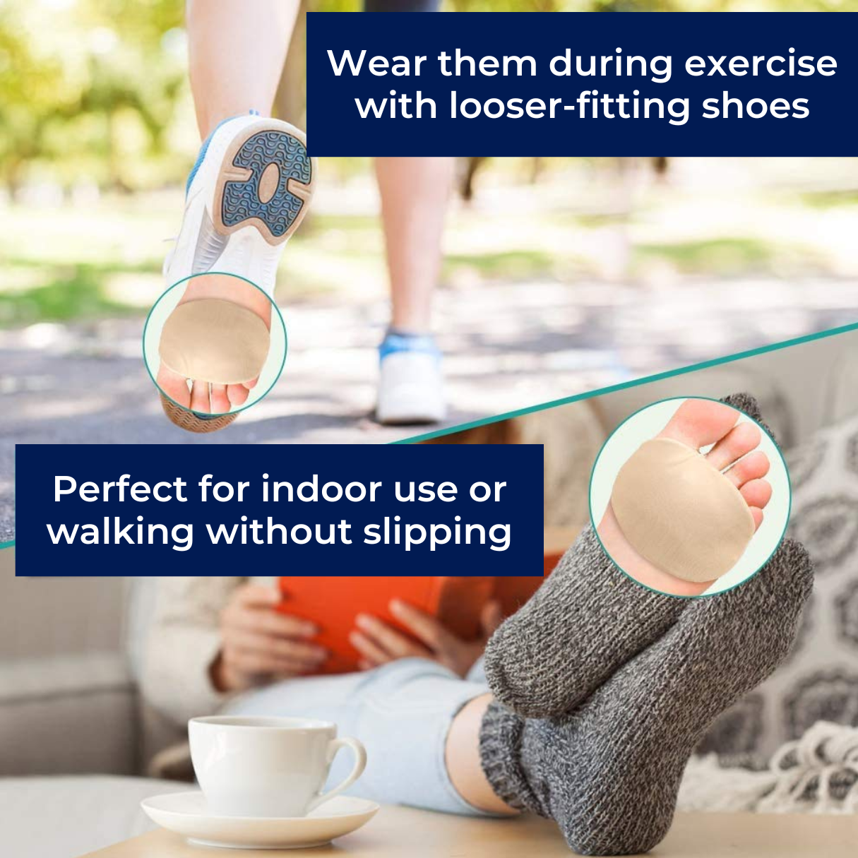 ComfortStep Morton’s Neuroma and Metatarsalgia Relief Pads | Gel Cushion and Metatarsal Support | Foot Pain Relief for Everyday Comfort Wearclo