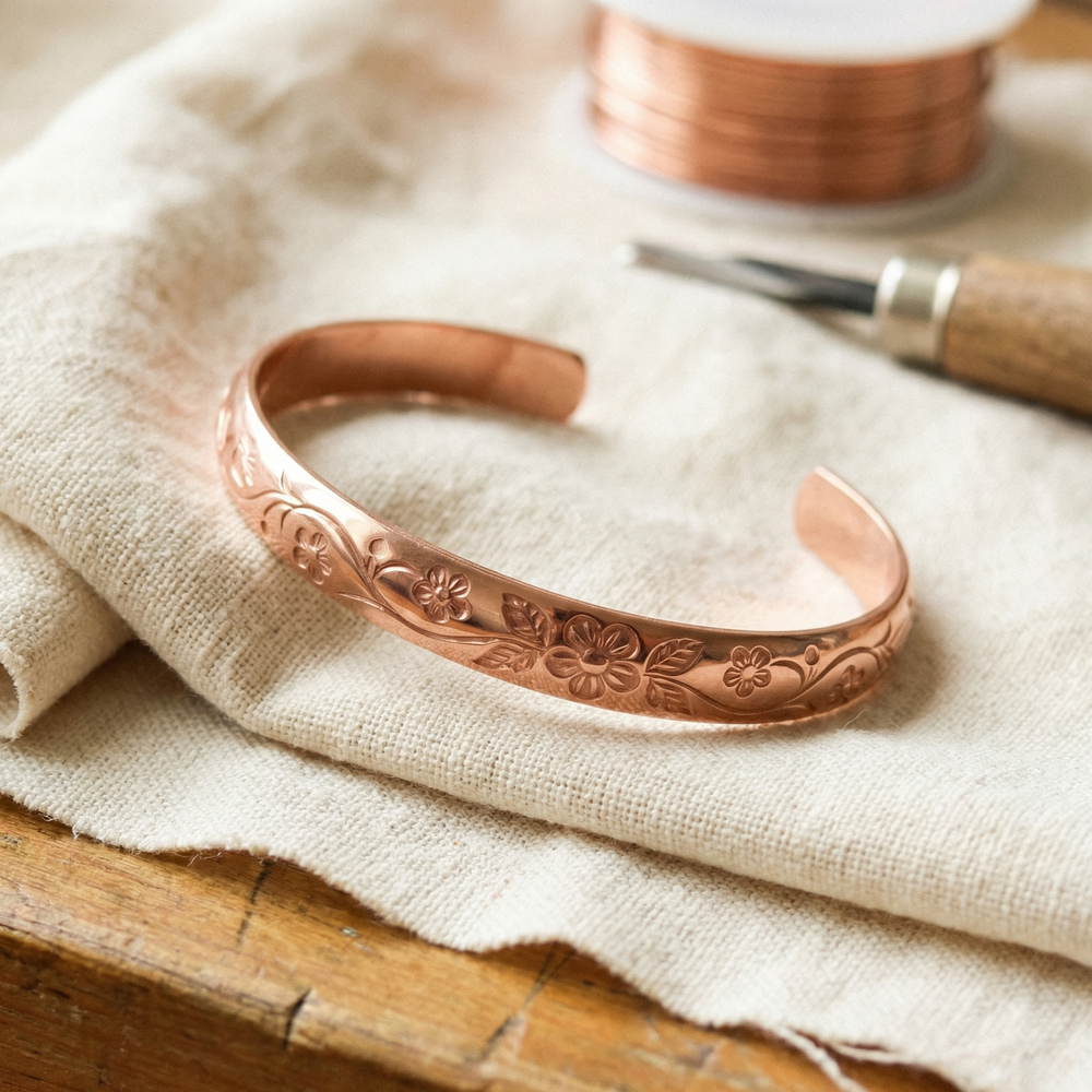 Blossom Circuit Copper Bracelet