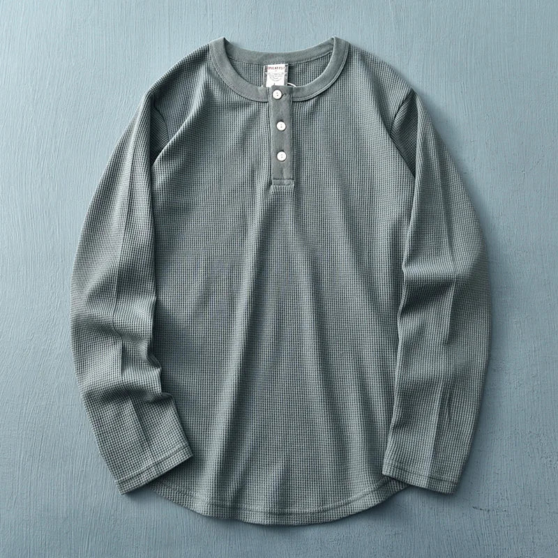 Image of Corey | Men's Long Sleeve Henley Shirt