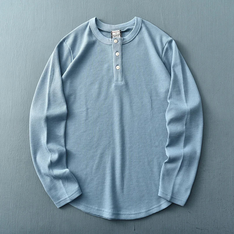 Image of Corey | Men's Long Sleeve Henley Shirt