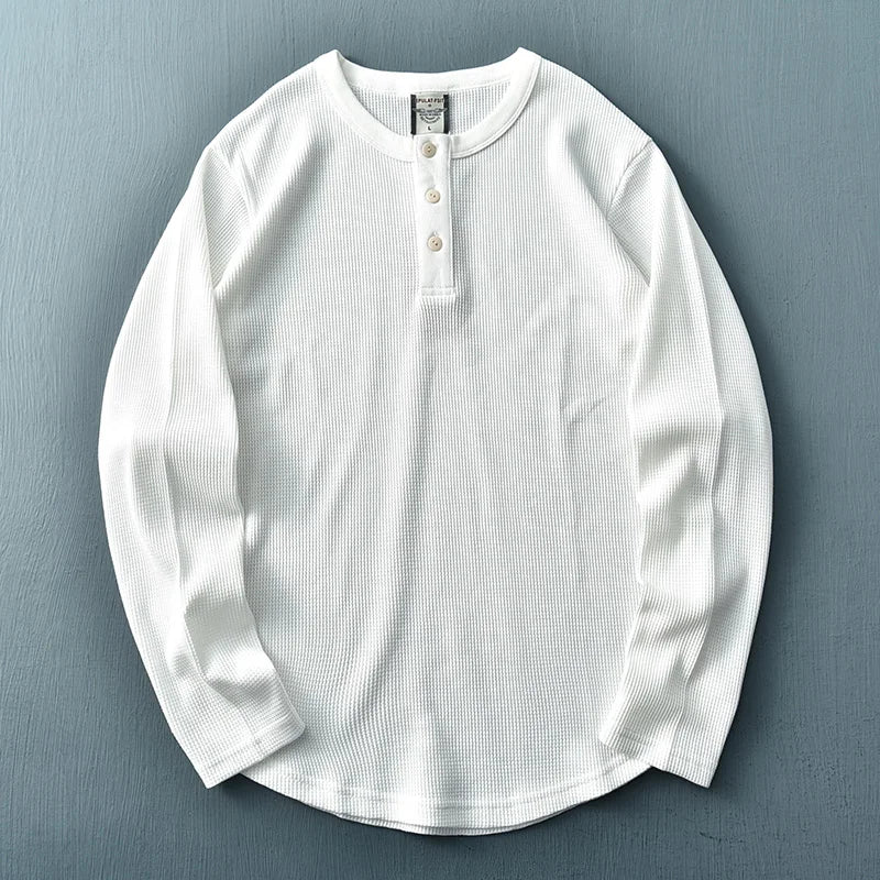 Image of Corey | Men's Long Sleeve Henley Shirt