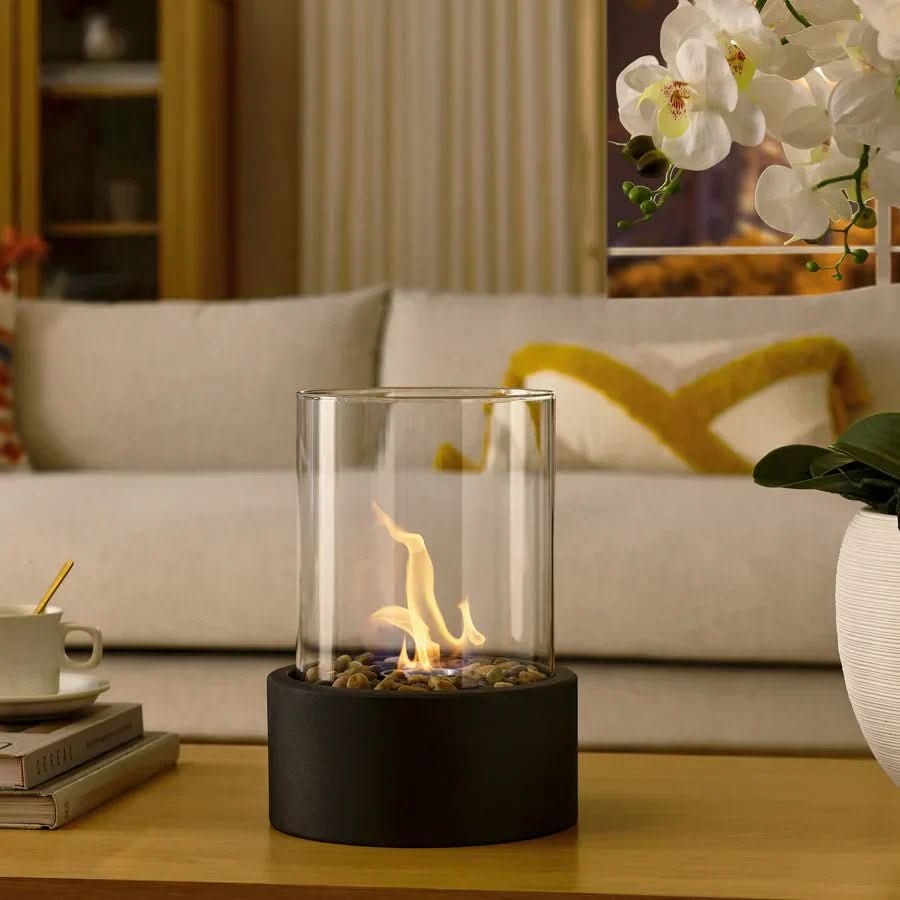 COSYFLAME – Modern Table Fireplace with Real Flames & Smoke-Free Bioethanol Fueling