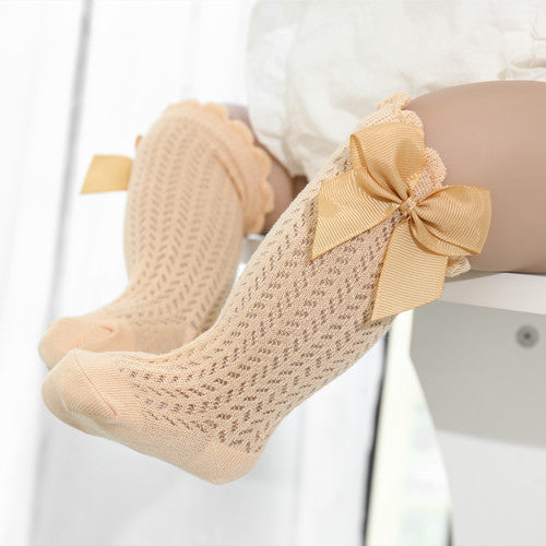 Cotton Baby Socks with Big Bow