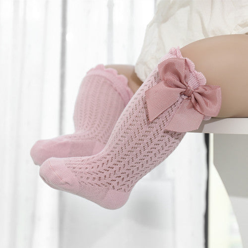 Cotton Baby Socks with Big Bow