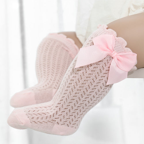 Cotton Baby Socks with Big Bow