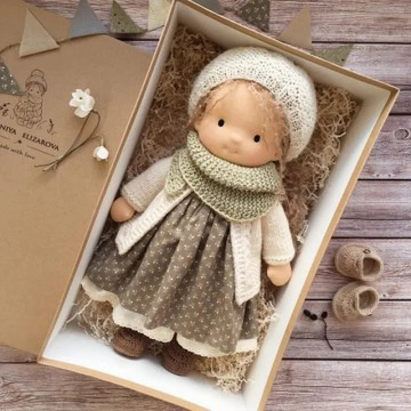 Cotton Cuddle Toy Mila in Waldorf Style with Fabric Box