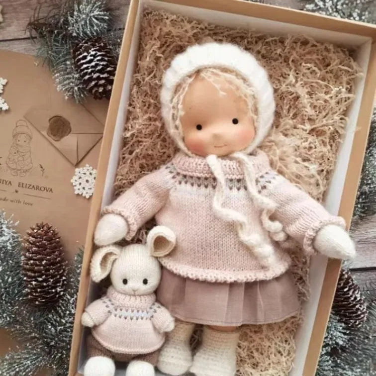 Cotton Cuddle Toy Mila in Waldorf Style with Fabric Box