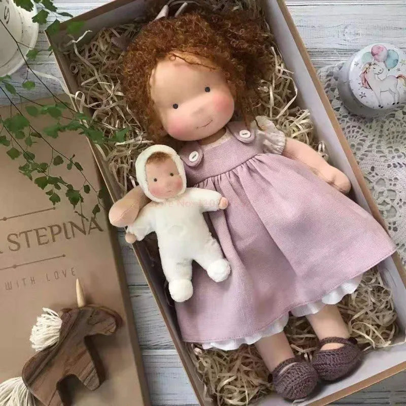 Cotton Cuddle Toy Mila in Waldorf Style with Fabric Box