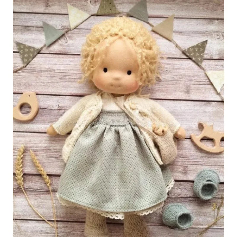 Cotton Cuddle Toy Mila in Waldorf Style with Fabric Box