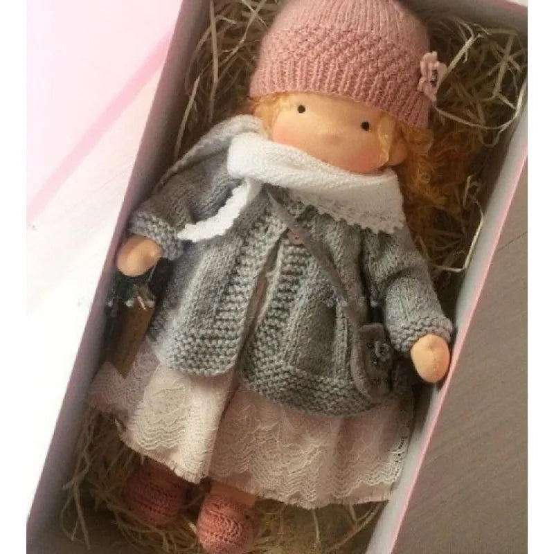 Cotton Cuddle Toy Mila in Waldorf Style with Fabric Box