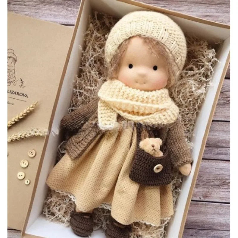 Cotton Cuddle Toy Mila in Waldorf Style with Fabric Box