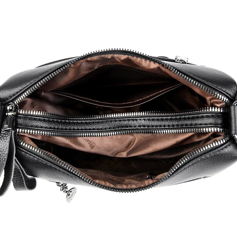 Crossbody Bag with Zipper Pockets and Adjustable Strap