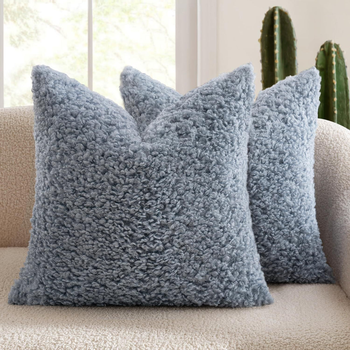 Curly Faux Shearling Decorative Throw Pillow Cover