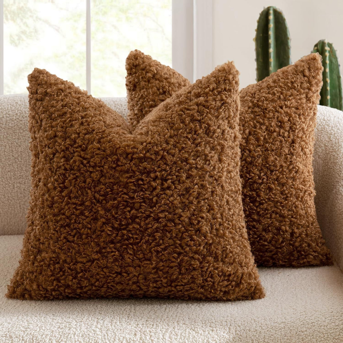 Curly Faux Shearling Decorative Throw Pillow Cover
