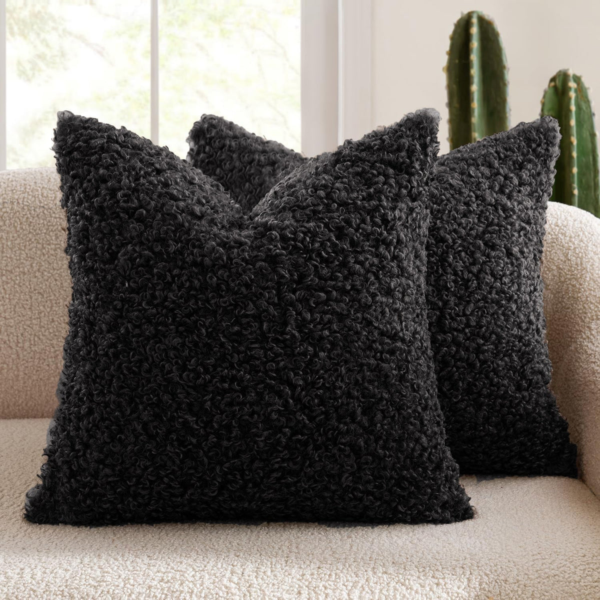 Curly Faux Shearling Decorative Throw Pillow Cover