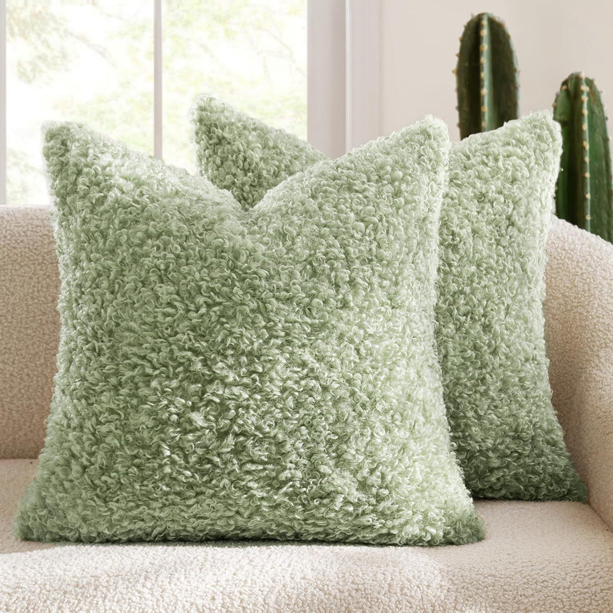 Curly Faux Shearling Decorative Throw Pillow Cover