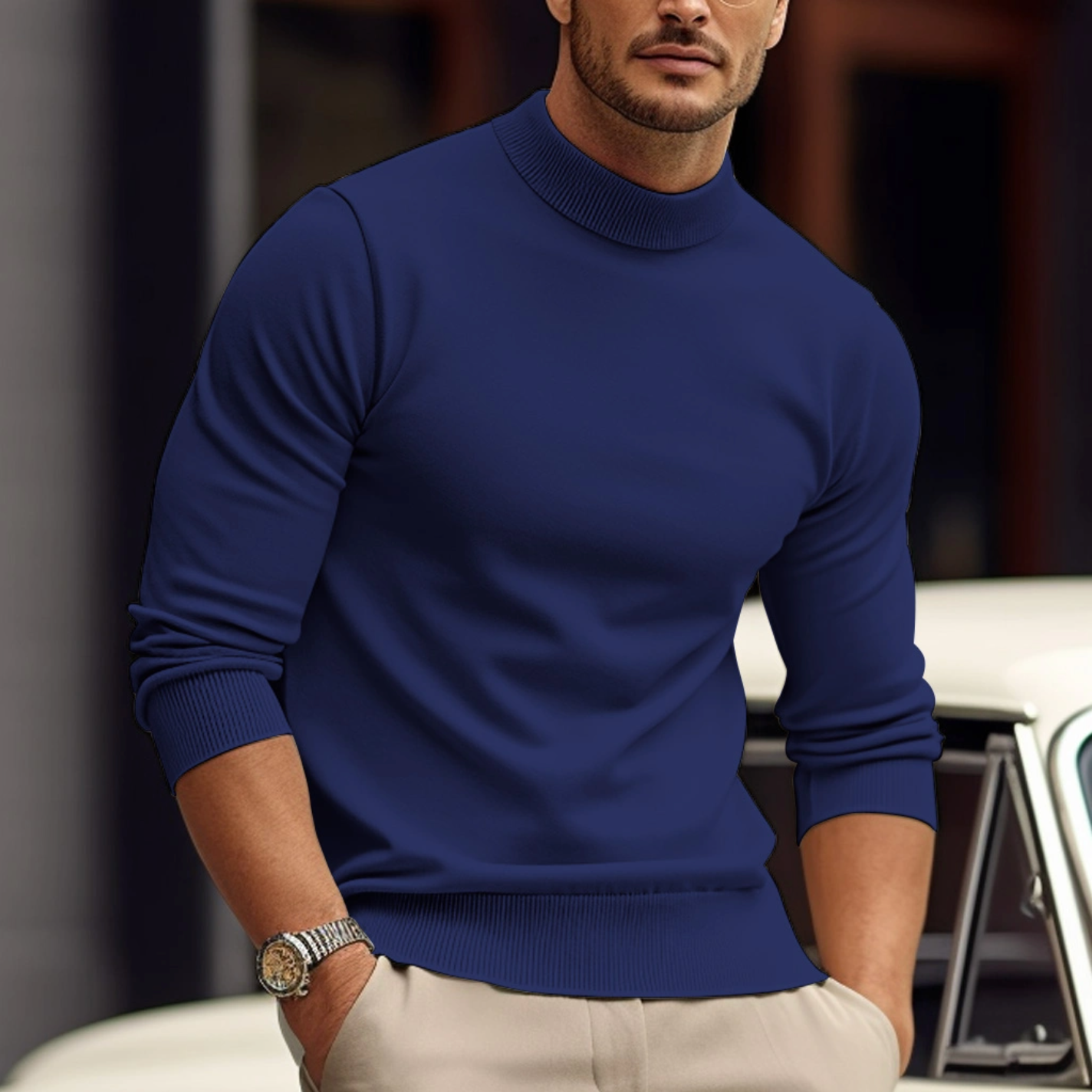 Image of David | Men's Slim Fit Turtleneck Sweater