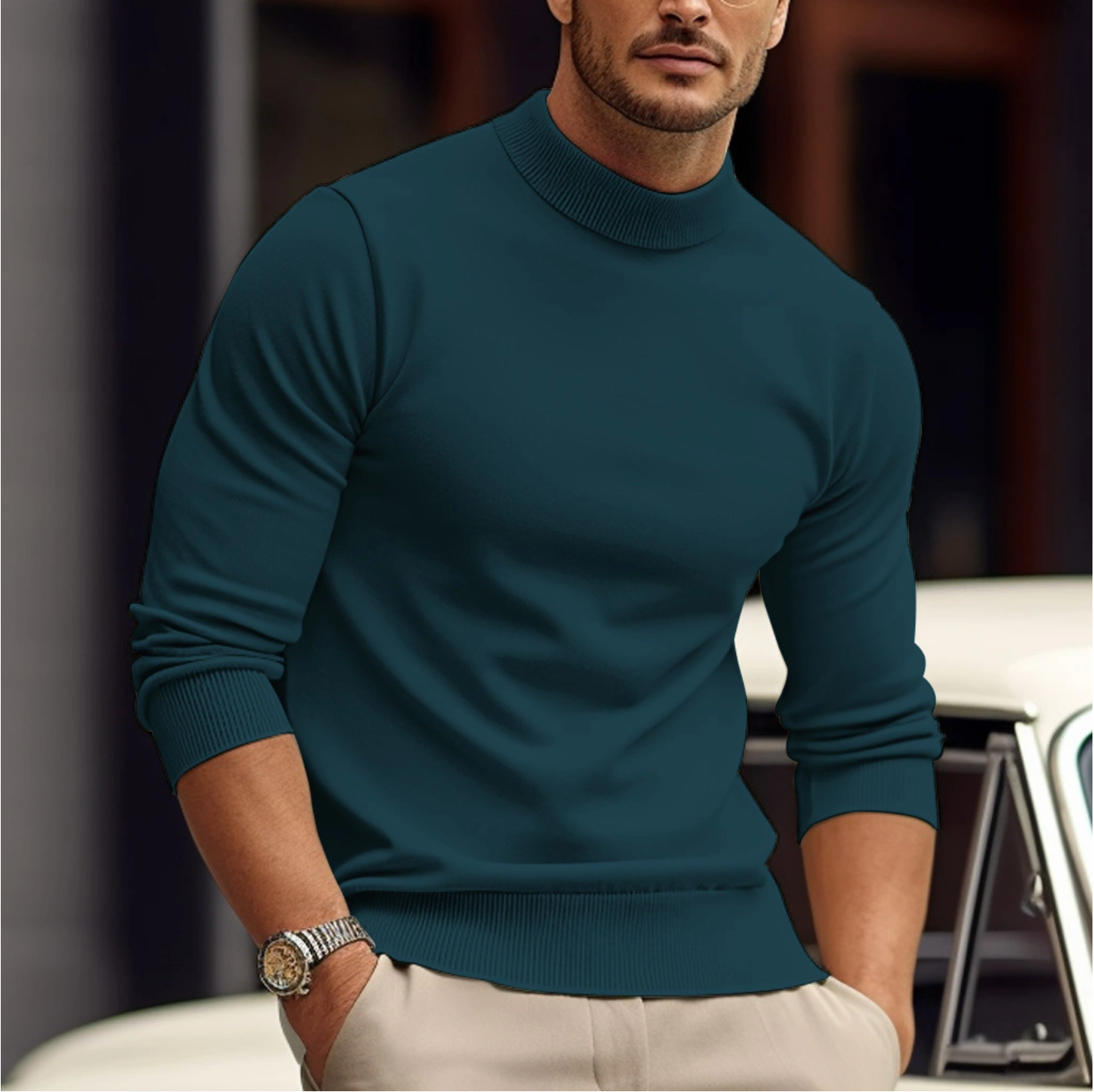 Image of David | Men's Slim Fit Turtleneck Sweater