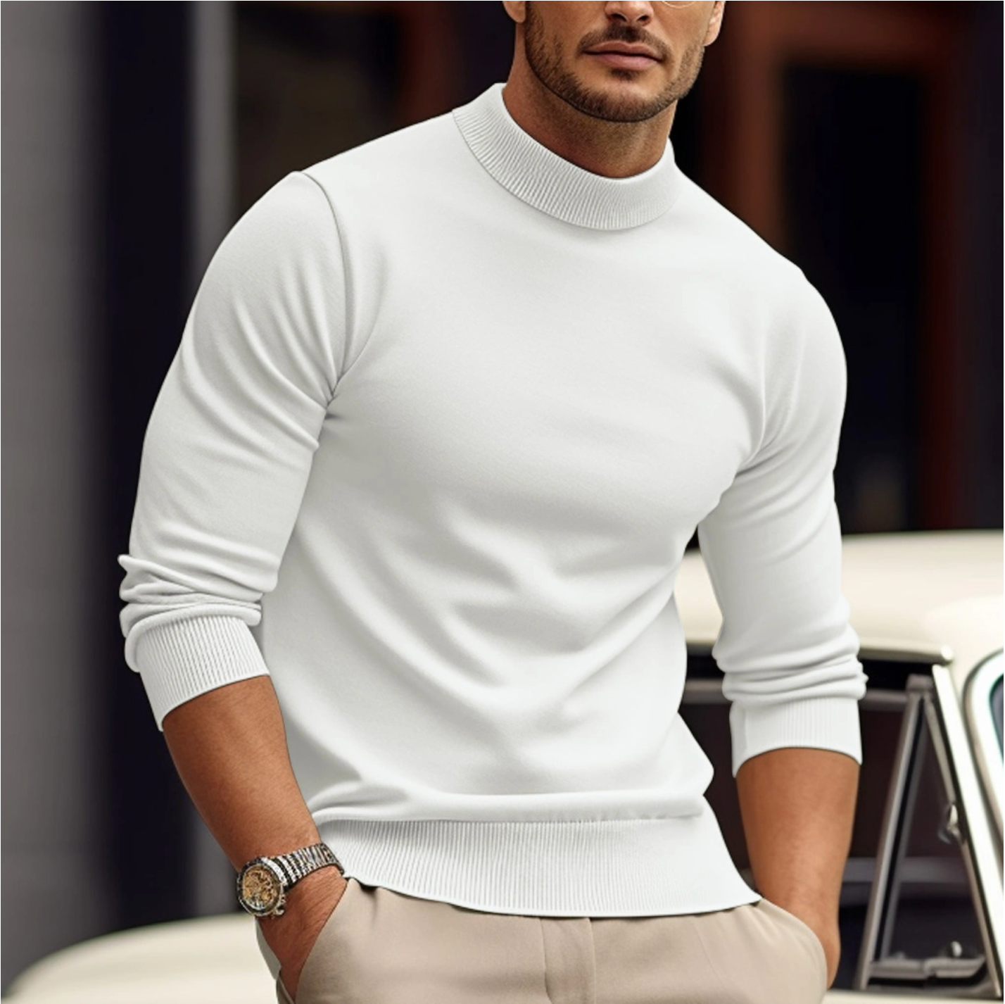 Image of David | Men's Slim Fit Turtleneck Sweater