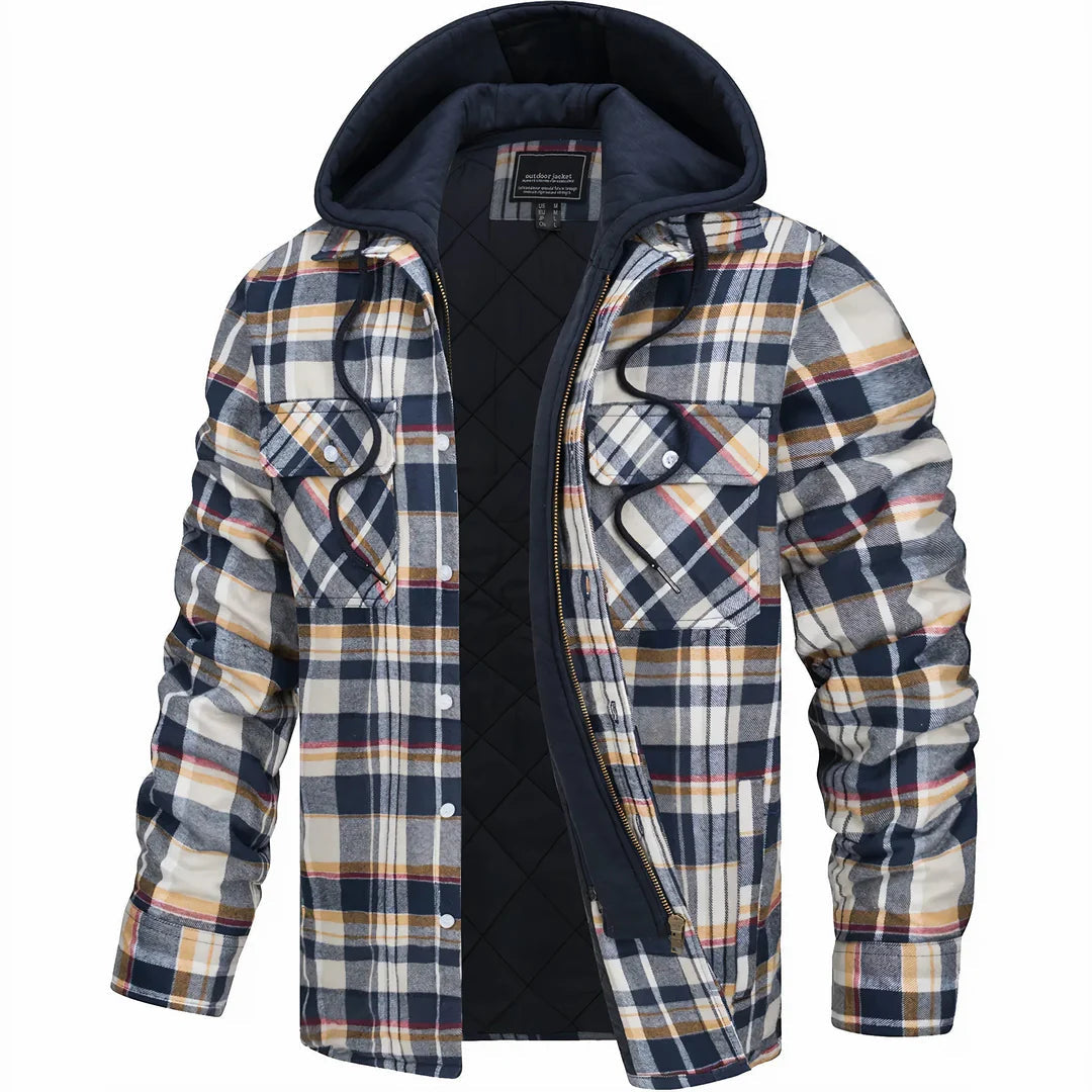 Image of Davin | Men's Hooded Plaid Jacket