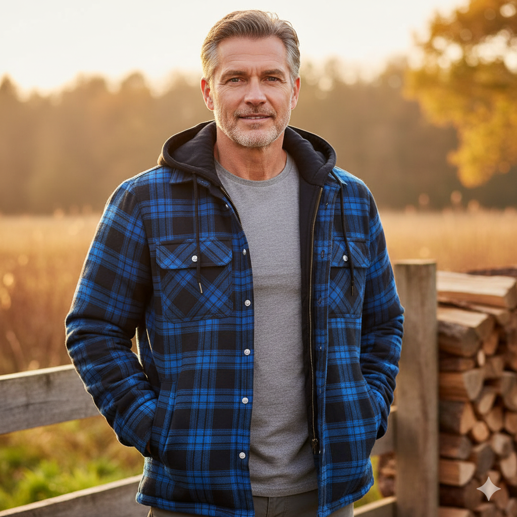 Image of Davin | Men's Hooded Plaid Jacket