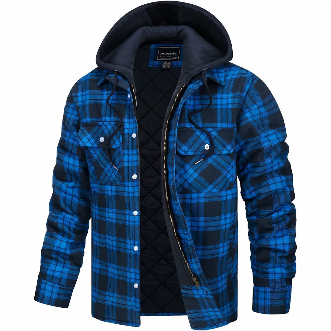 Image of Davin | Men's Hooded Plaid Jacket