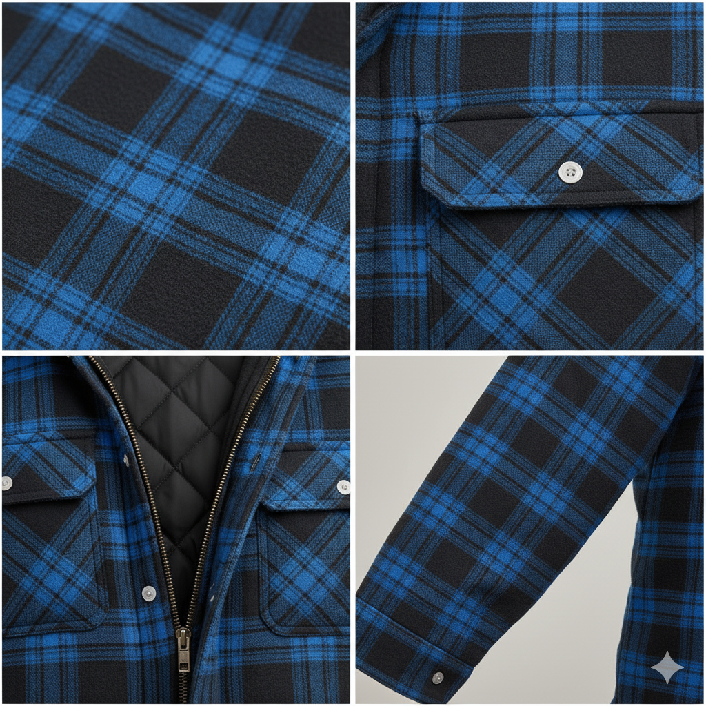 Image of Davin | Men's Hooded Plaid Jacket