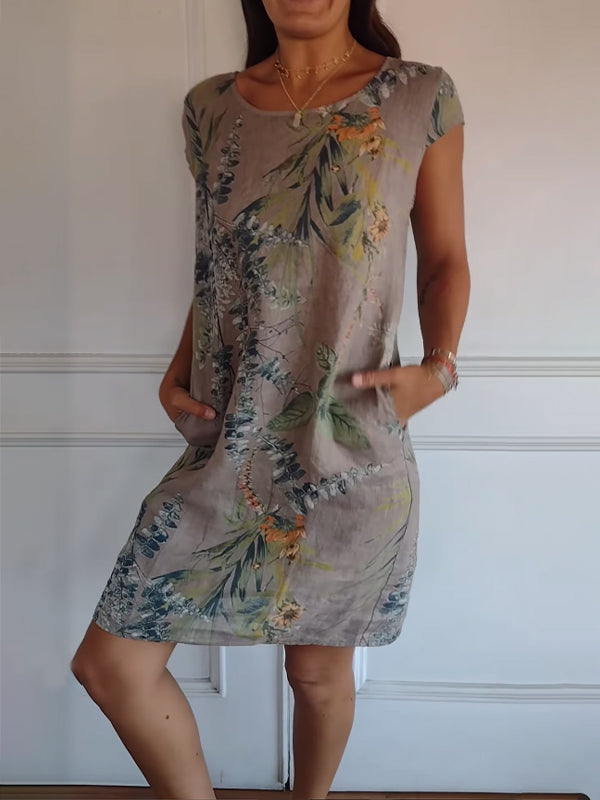 Image of Deborah | Women's T-Shirt Floral Print Knee Length Dress