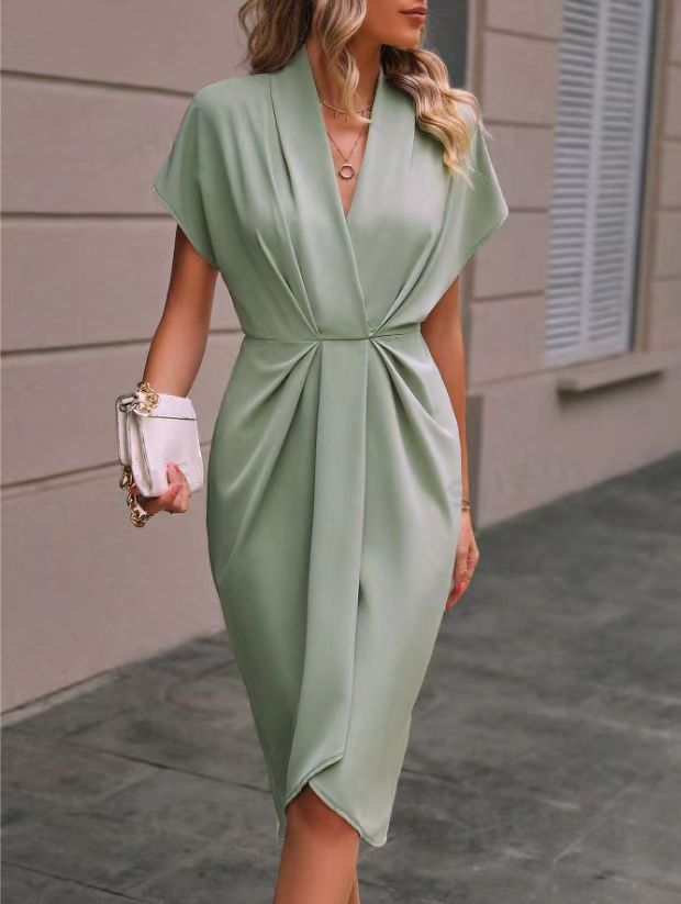 Image of Delilah | Women's V-Neck Wrap Midi Dress