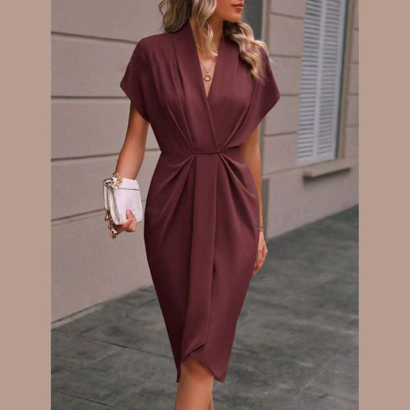Image of Delilah | Women's V-Neck Wrap Midi Dress