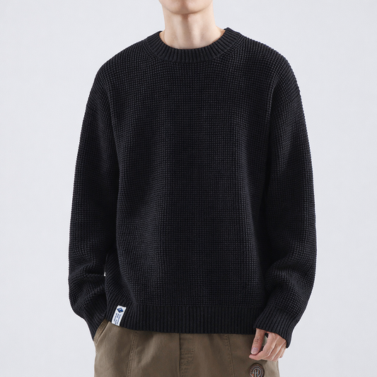 Image of Derrick | Men's Crew Neck Textured Sweater