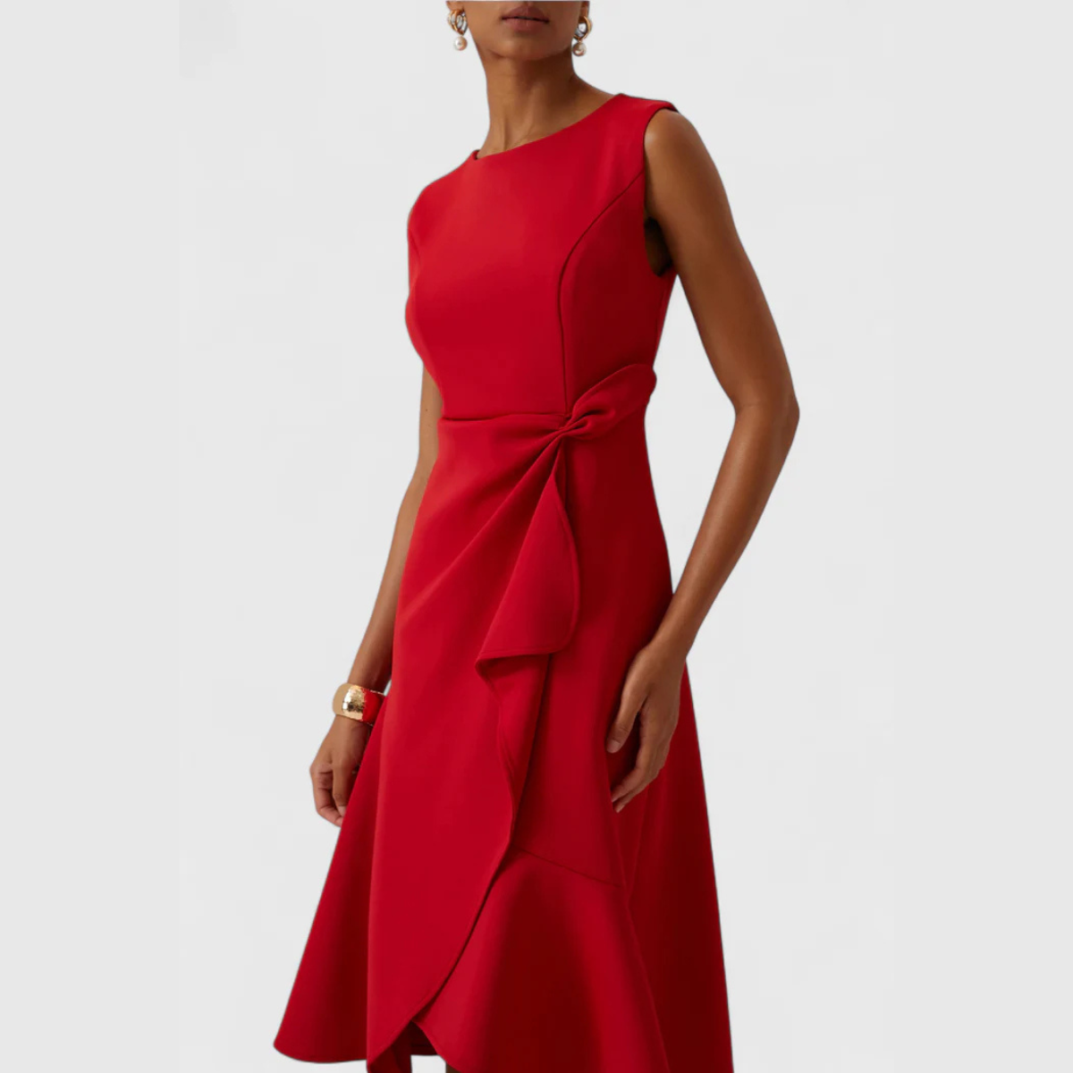 Image of Destiny | Women's Sleeveless A-Line Midi Wrap Dress