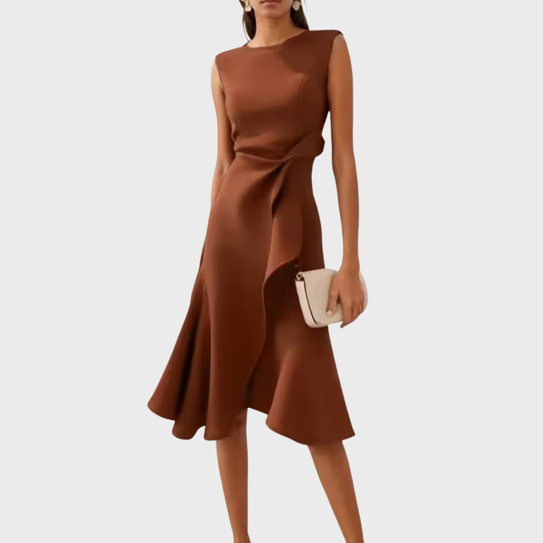 Image of Destiny | Women's Sleeveless A-Line Midi Wrap Dress